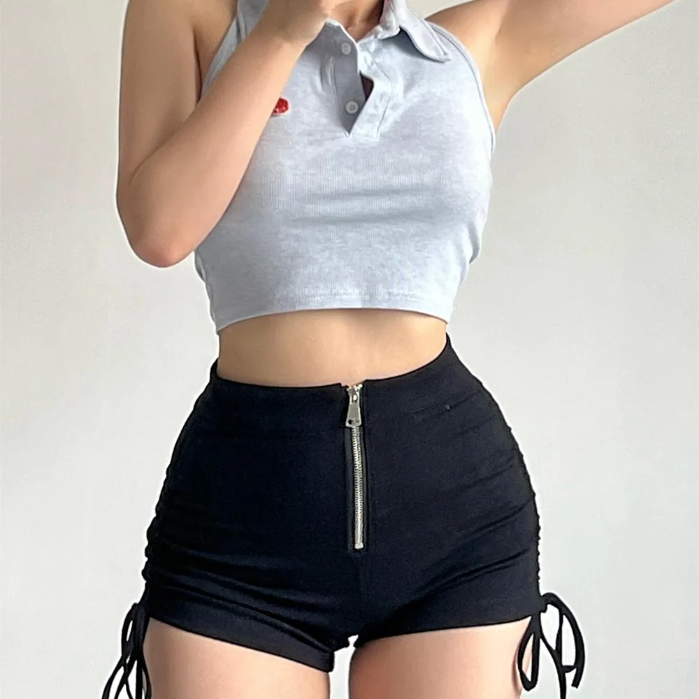 Slim Fitting Casual Shorts For Summer Black - Shop at LoveMi