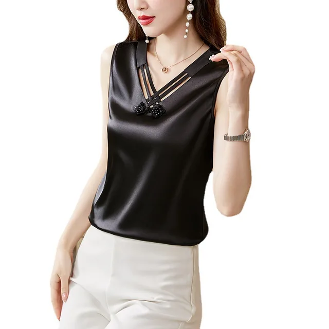 Slim Retro Plate Button Underlay Shirt Black - Shop at LoveMi