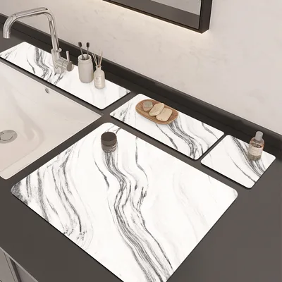 Kitchen Counter Top Faucet Absorbent Pad Bathroom Vanity Splash And Water Proof Color3 - Shop at LoveMi