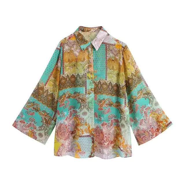 Trendy Long Sleeve Lapel Patch Shirt Color - Shop at LoveMi