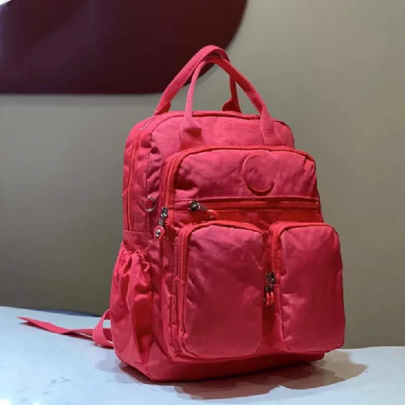 Leisure Backpack With Lightweight Nylon Multiple Pockets Rose - Shop at LoveMi