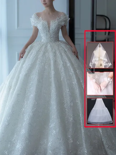 Off Shoulder French Main Wedding Dress Style2 S - Shop at LoveMi