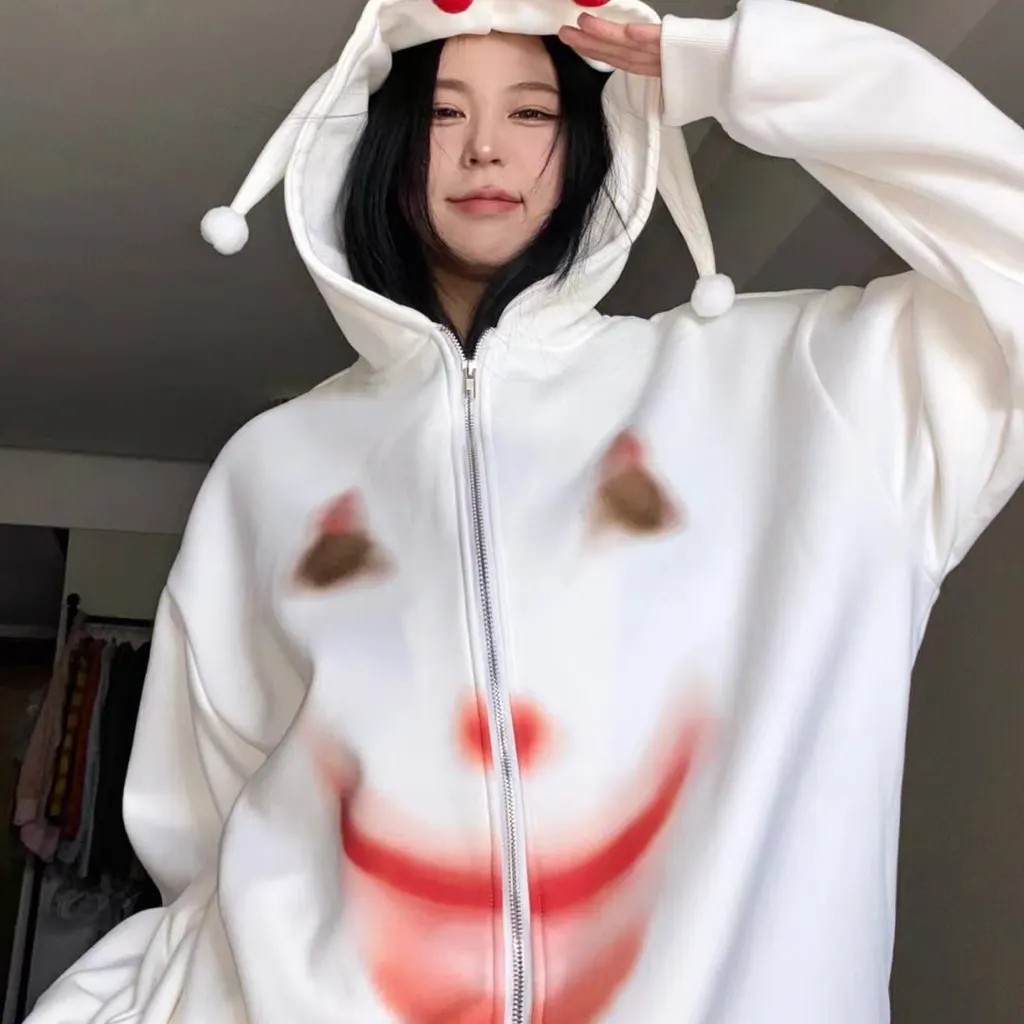 Women's Joker White Loose Sweater - White