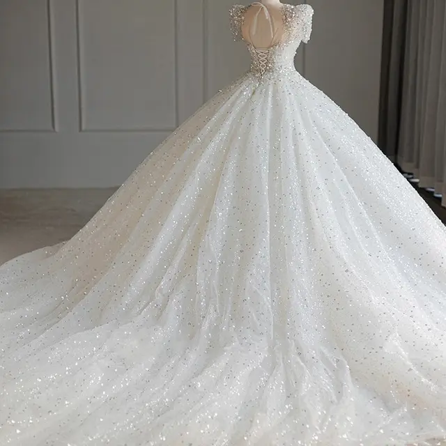New Bridal Main Yarn Large Trailing Tail At Large Princess Senior Texture Small Out Of Doors Yarn White Trailing Wedding Dress - Shop at LoveMi