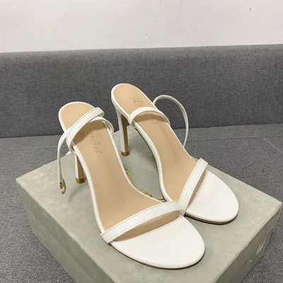 Fashionable One Line Buckle Sandals For Women White - Shop at LoveMi