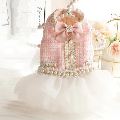 Lace Dress Clothes For Small Dogs Light Pink - Shop at LoveMi