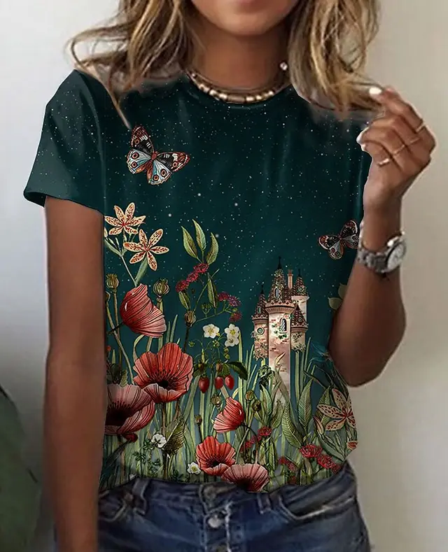 Printed Casual T shirt For Women Zha2773 - Shop at LoveMi
