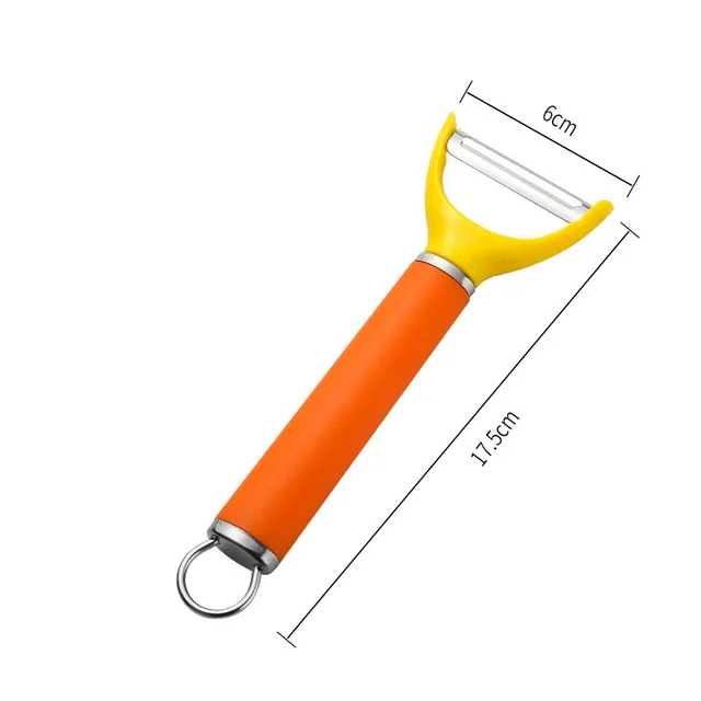 Peeling Knife 2in1 Multifunctional Stainless Steel Orange Yellow2 - Shop at LoveMi