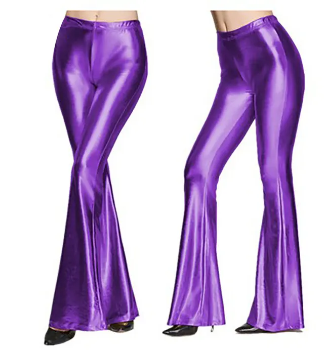 Fashion Elasticated Waist Bell Bottoms Purple - Shop at LoveMi