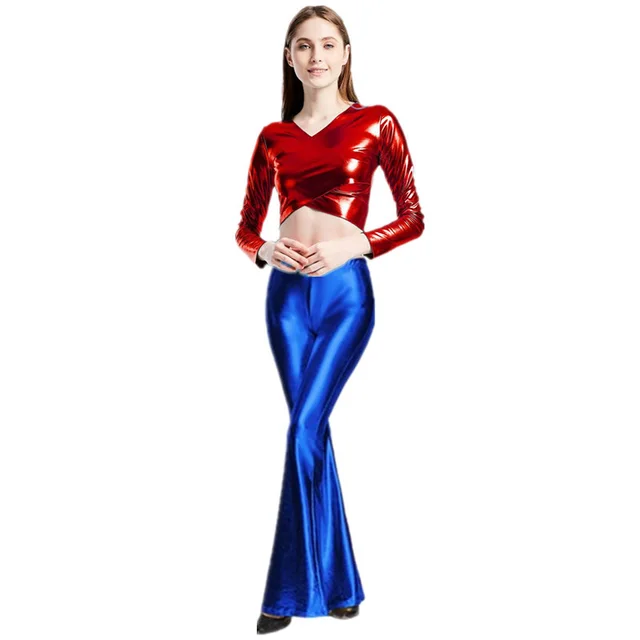 Fashion Elasticated Waist Bell Bottoms Sapphire - Shop at LoveMi
