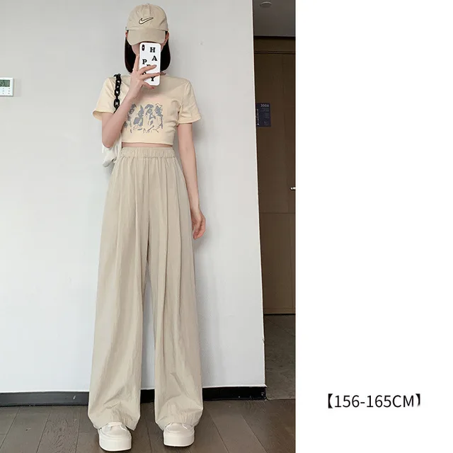 Summer High Waist Draped Casual Japanese Slouchy Style Yamamoto Trousers Cotton And Linen Casual Trousers Apricot Regular - Shop at LoveMi
