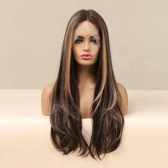 Women's Fashion Front Lace Middle Part Long Curly Wig 1B30 - Shop at LoveMi