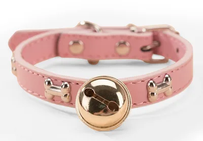 New Pet Claw Print Bone Alloy Bell Collar Pink - Shop at LoveMi