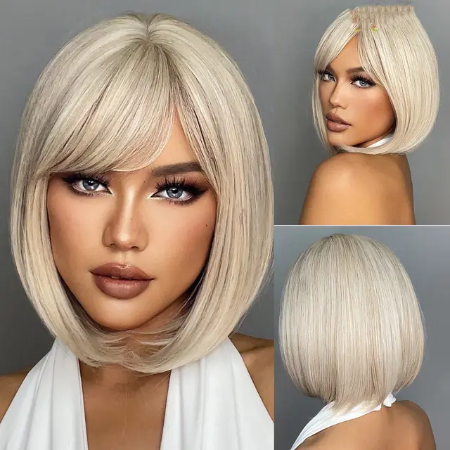 Women's Straight Bangs Short Hair Styling Wig Cover Style1801 - Shop at LoveMi