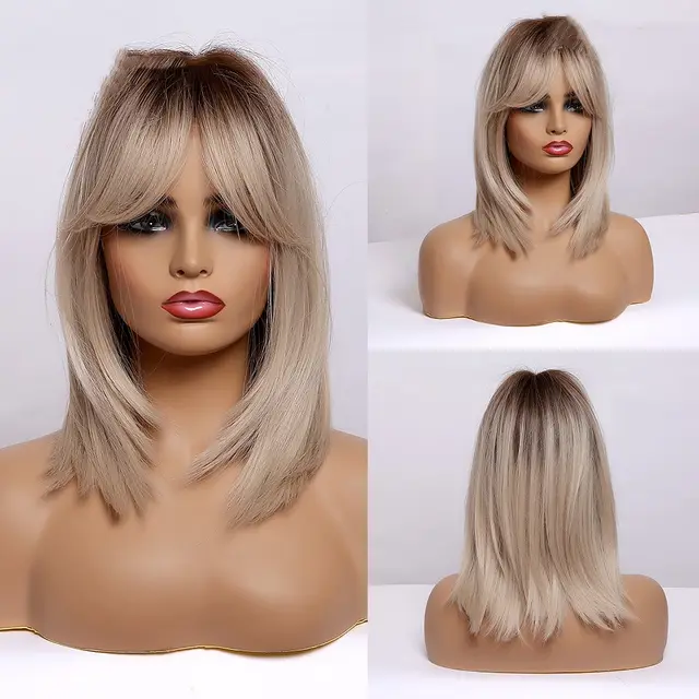 Women's Straight Bangs Short Hair Styling Wig Cover Style2961 - Shop at LoveMi