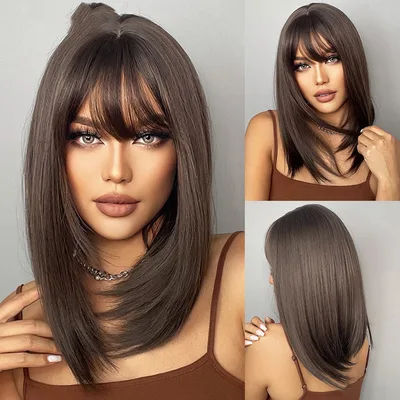 Gradient Blonde Highlights Trendy Bangs Hair Tesco50561 - Shop at LoveMi
