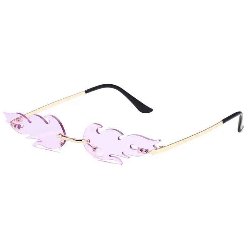 European And American Personalized Trend Flame Shaped Sunglasses - C11