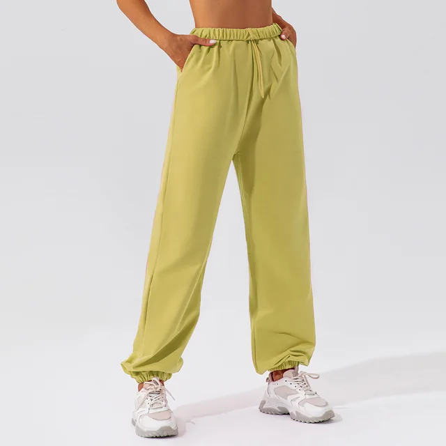 Waistband Loose Fitting Sports Pants Avocado - Shop at LoveMi