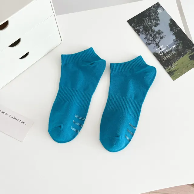 Thin And Shallow Cut Boat Socks With Silicone For Casual Breathability Peacock Blue - Shop at LoveMi