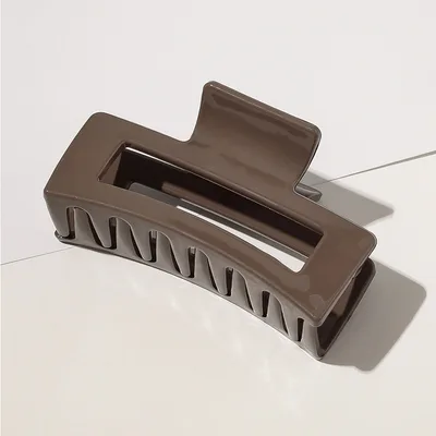 Japan And South Korea Simple Large Square Hollow Grab Clip Coffee - Shop at LoveMi