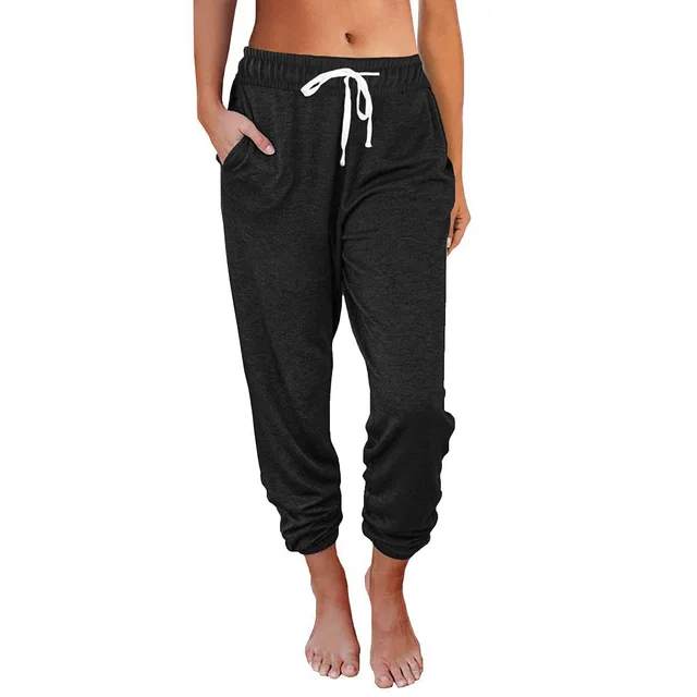 Women's Casual Loose Pocket High Waist Leggings Black - Shop at LoveMi