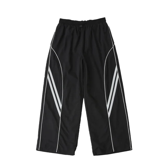 High Street Drape Drawstring Sports Pants, Unique And Unique To The Niche Pants Black - Shop at LoveMi