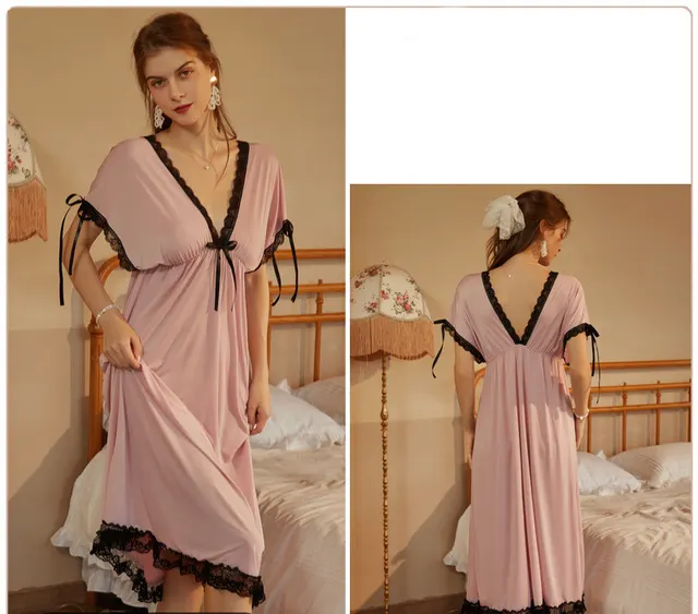 Pajama Short Sleeved Patchwork With Foreign Style Pink - Shop at LoveMi