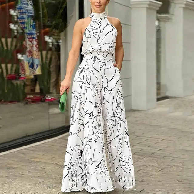 Women's Elegant Elegant Waist Belt Jumpsuit White - Shop at LoveMi