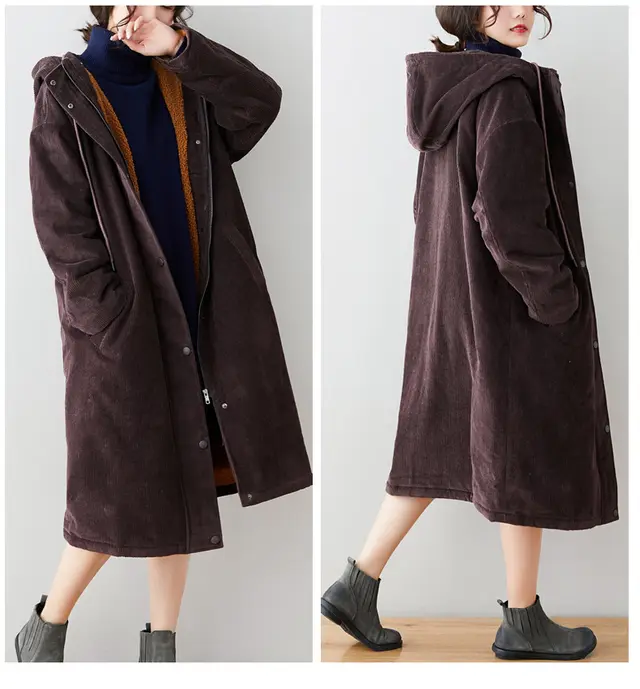 Ladies' Lambswool Winter Mid length Coat Coffee Purple - Shop at LoveMi