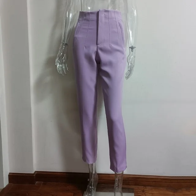 Women's Casual Fashion Straight Leg Pants Lavender - Shop at LoveMi