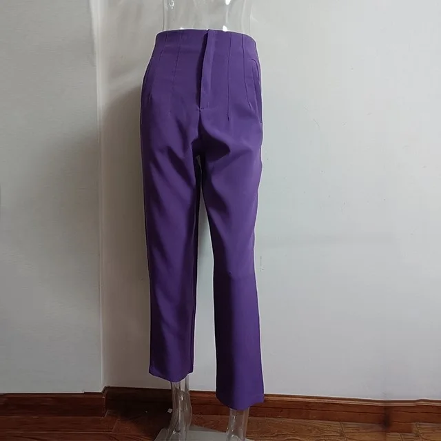 Women's Casual Fashion Straight Leg Pants Purple - Shop at LoveMi