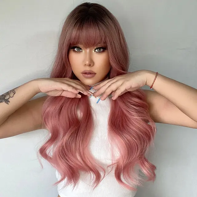 Fashion Chemical Fiber Headgear Bangs Pink - Shop at LoveMi