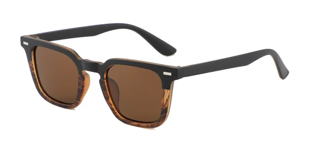 Men's And Women's Fashion PC Metal Frame Sunglasses Black Leopard Tea - Shop at LoveMi