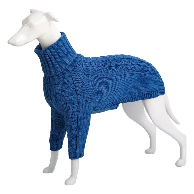 Winter Solid High Collar Dog Sweater Pet Products Blue - Shop at LoveMi