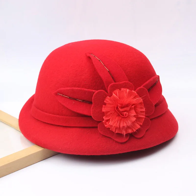 Fashion Wool Wool Ermine Hat - Red