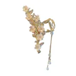 Large Metal Pearl Bell Orchid Tassel Hair Clip - Bell Orchid Tassel Grip