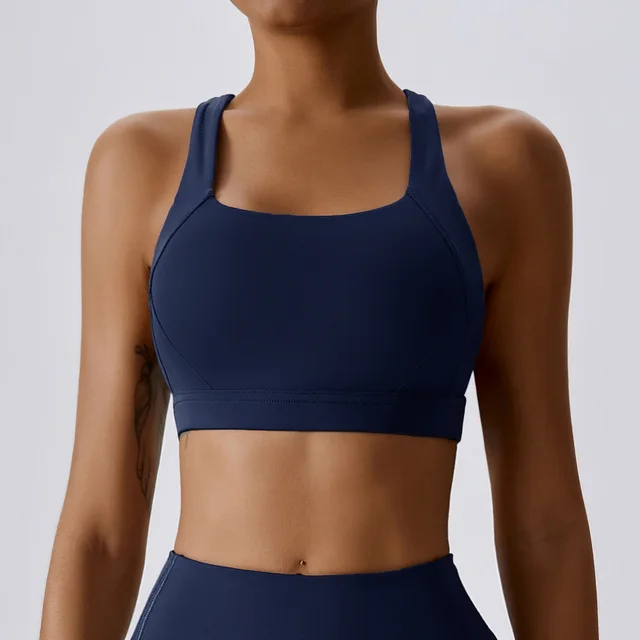 Shockproof Running Wearing Fitness Clothes And Bras Emblem Blue - Shop at LoveMi
