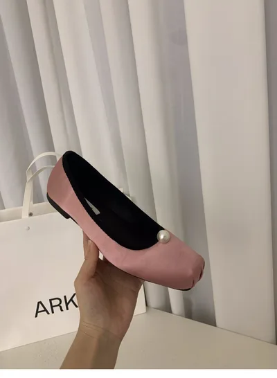 Women's Fashion Square Toe Flat Clip on Sandals Pink - Shop at LoveMi