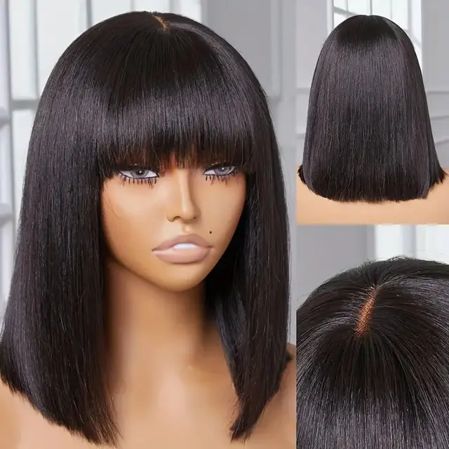 Su Bob's Human Hair Lace Wig Black 16 Inches - Shop at LoveMi
