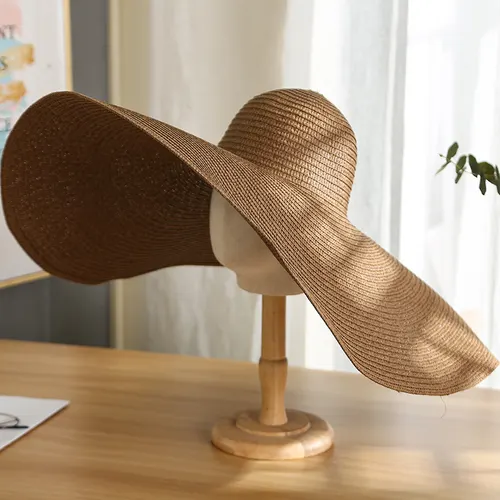 Women's Casual Large Brim Light Board Sunshade Hat Coffee - Shop at LoveMi
