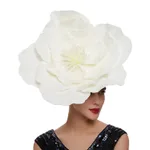 Red Flower Hair Hoop Hat Headwear - Beige