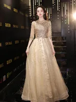 Evening Dress Host's Light Luxury And Advanced Sense - Champagne-L