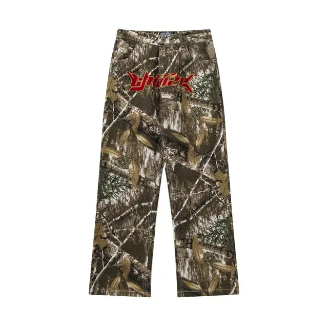 Vintage Street Alphabet Towel Embroidered Camouflage Jeans For Men And Women Camouflage - Shop at LoveMi