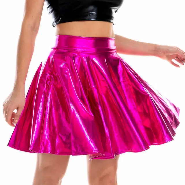 Night Club Stage Performance Pleated Skirt Rose Red - Shop at LoveMi
