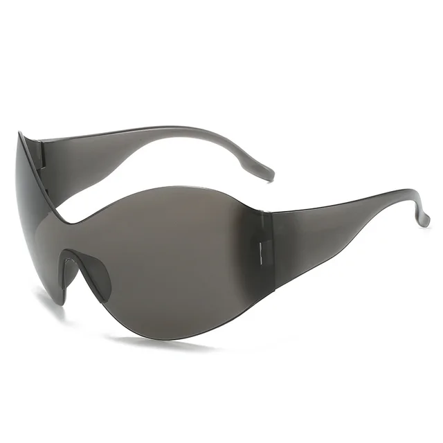 Steampunk Women's Oversized Sunglasses Trend Black Foot Grey Flakes - Shop at LoveMi