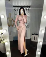 Beautiful Waist Fitting Irregular Dress - Pink