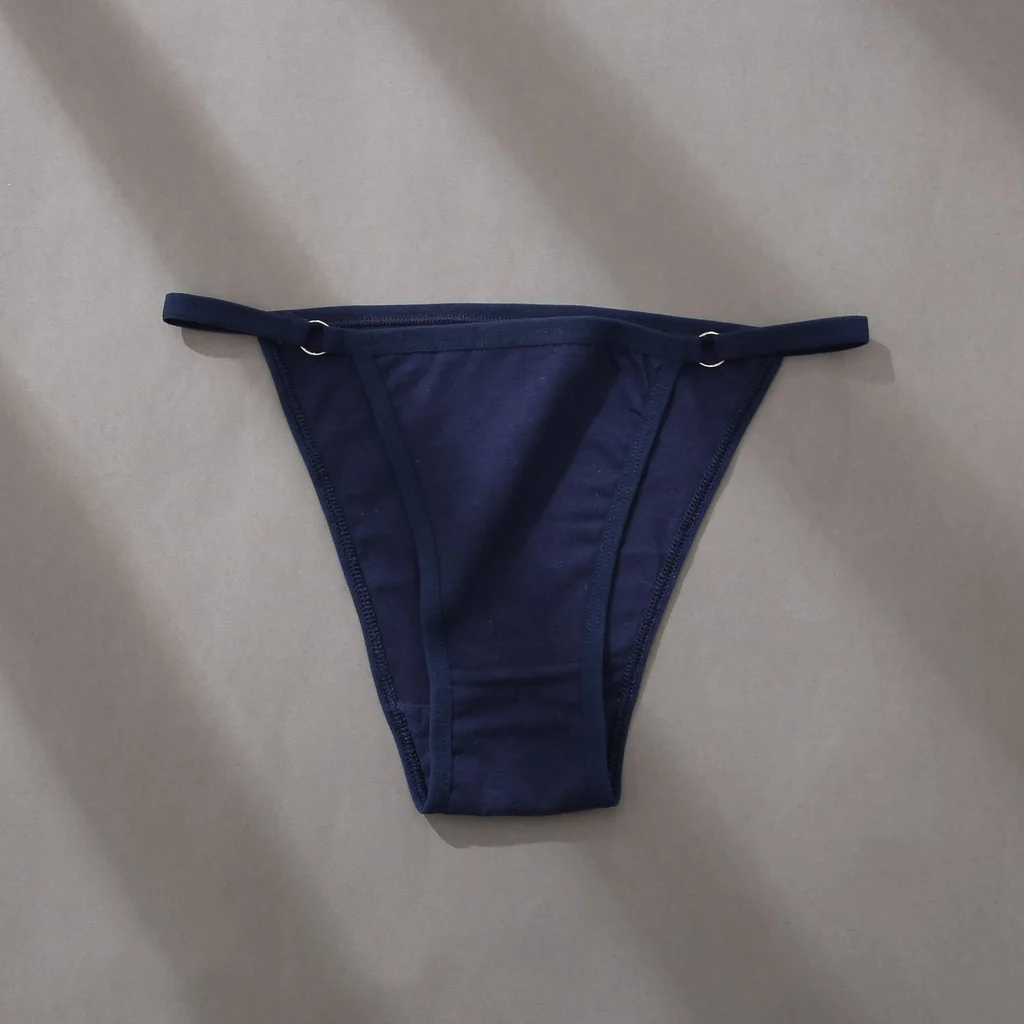 Women's Low Waist Ring Sexy Shorts - Dark Blue