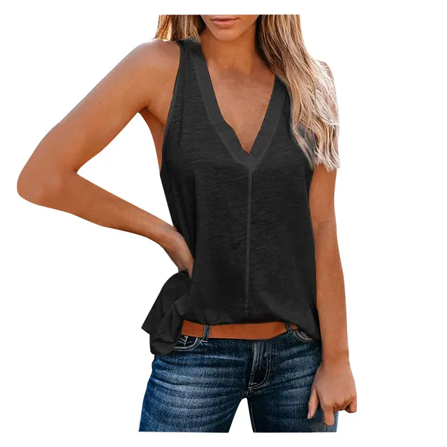 Fashion Sexy Solid Color Vest Black - Shop at LoveMi