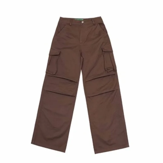 Women's High Waist Loose Casual Cargo Pants Dark Brown - Shop at LoveMi