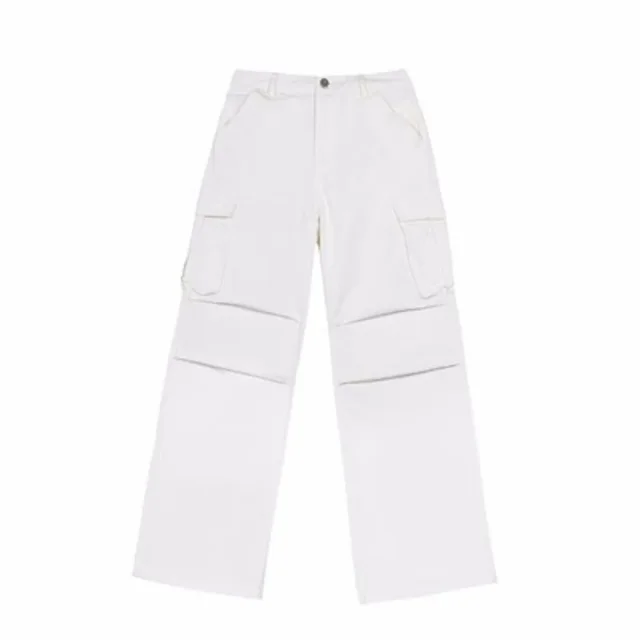 Women's High Waist Loose Casual Cargo Pants White - Shop at LoveMi